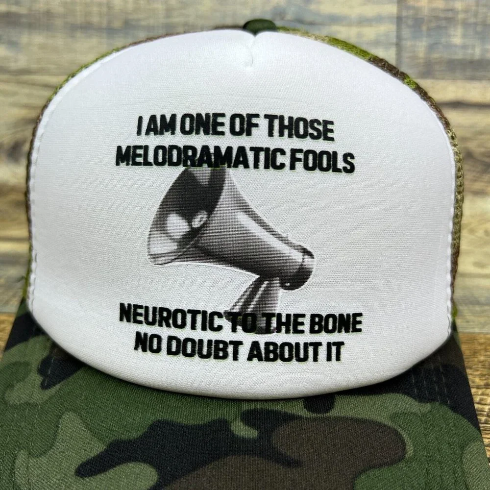 Basket Case Mens Trucker Hat Camouflage 90s Rock Lyrics 1994 Dookie Ball Cap - Picture 4 of 8